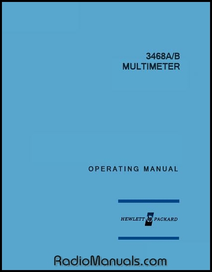 HP 3468A/B Operating Manual HP 3468A/B Operating Manual